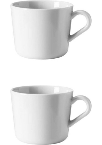 Beyaz Porselen Kupa Seti 24 Cl, Yükseklik: 7 Cm, 2'li Paket