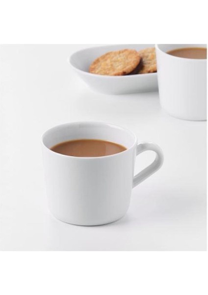 Beyaz Porselen Kupa Seti 24 Cl, Yükseklik: 7 Cm, 2'li Paket fiyatları