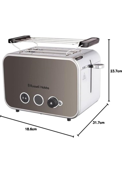 2 Dilim Tost Makinesi, Titanium Gri, Pratik ve Şık Tasarım