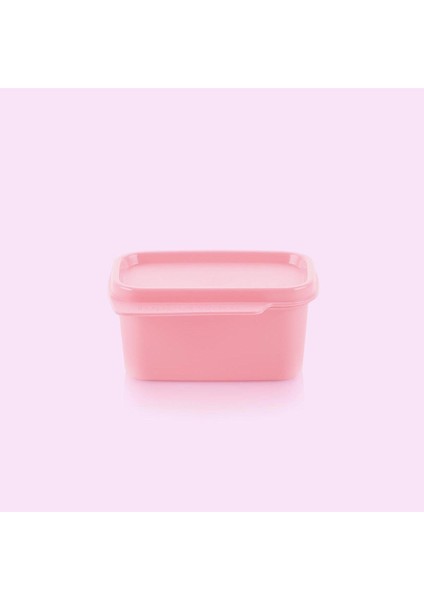 Pembe Kare Saklama Kabı 160ML, Şık ve Kullanışlı Mutfak Aksesuarı