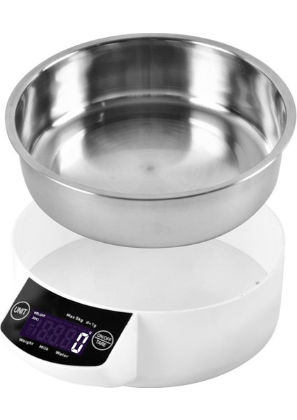 5 kg LCD Hassas Süt Su Ölçer Terazisi, Hazneli, Sporcu ve Evcil Hayvanlar Için