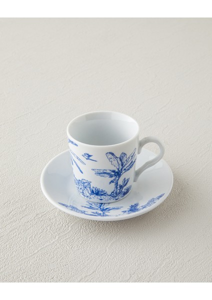 Mavi 4'lü Porselen Kahve Fincan Takımı, 2 Kişilik, Şık ve Zarif Tasarım modelleri