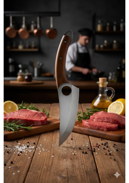 El Yapımı Güçlü ve Keskin Bıçak, Mutfakta Güvenle Kullanım Için Tasarlandı