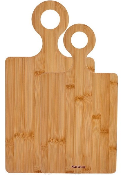 Iki Adet Doğal Bambu Kesme Tahtası, 33 ve 39 Cm, Şık Kahverengi Renkli Set fırsatları