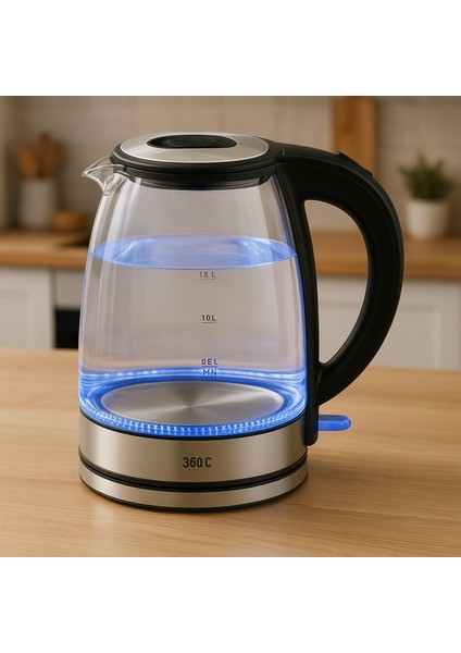 1.8l Cam Su Isıtıcı, Hızlı Kaynatma, Otomatik Kapanma, LED Aydınlatma Siyah fiyatları