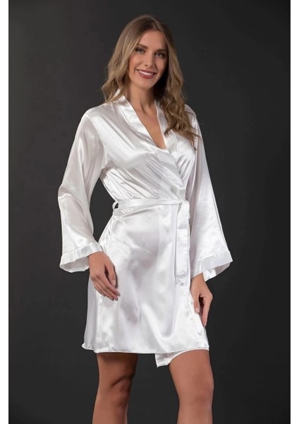 Nilay 652 Kısa Saten Sabahlık