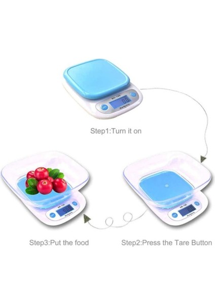 Mutfak Terazisi, Dijital LCD Ekran, 5kg, Mavi, Pratik ve Şık Ölçüm Aracı fırsatları