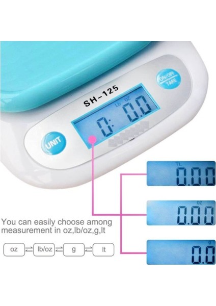 Mutfak Terazisi, Dijital LCD Ekran, 5kg, Mavi, Pratik ve Şık Ölçüm Aracı indirimleri