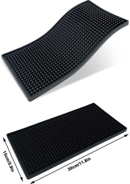Siyah Silikon Kaymaz Bar Mat 15X30 Cm, Kahve Barista Ekipmanı Için Mükemmel Seçenek