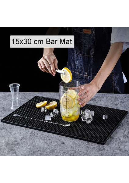 Siyah Silikon Kaymaz Bar Mat 15X30 Cm, Kahve Barista Ekipmanı Için Mükemmel Seçenek fiyatları