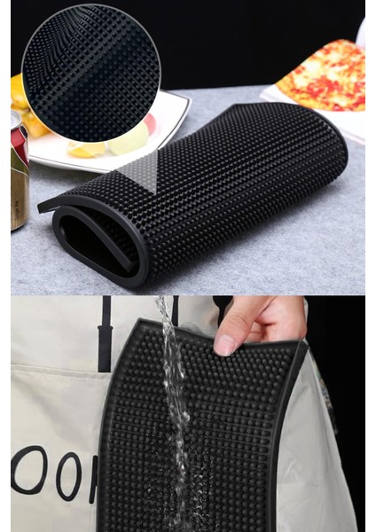 Siyah Silikon Kaymaz Bar Mat 15X30 Cm, Kahve Barista Ekipmanı Için Mükemmel Seçenek fırsatları