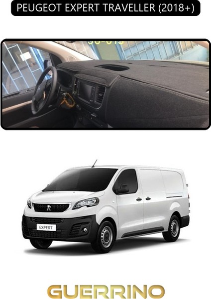 Peugeot Expert Traveller 2018+TORPİDO Koruma Halısı Siyah Kenar