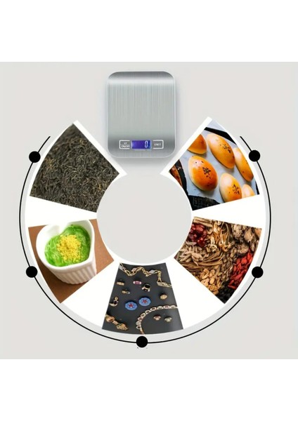 Dijital Mutfak Tartısı, 5kg, Hassas, LCD Ekran, Paslanmaz Çelik, 1gr indirimleri