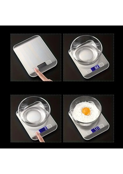 Dijital Mutfak Tartısı, 5kg, Hassas, LCD Ekran, Paslanmaz Çelik, 1gr