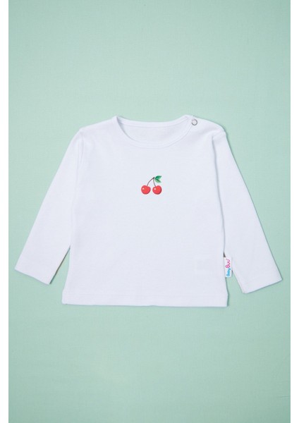 %100 Pamuk Kiraz Nakışlı Kız Çocuk 2 Li Salopet Takım fiyatları