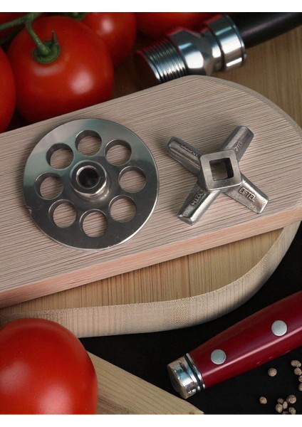 32'lik Mutfak Kıyma Makinesi Seti, 20 mm Ayna ve Bıçak, Gri Renk