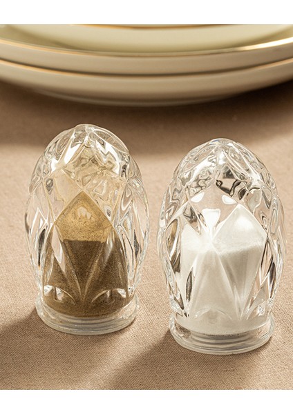 Şeffaf 2'li Tuzluk ve Biberlik, 5,5x8,5 Cm, Şık ve Kullanışlı Set