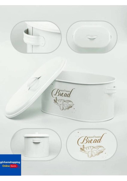 Beyaz Italyan Tarzı Metal Ekmeklik, Şık ve Kullanışlı Mutfak Aksesuarı fırsatları