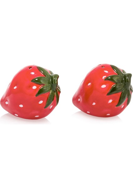 Kırmızı Çilek Figürlü Seramik Tuz ve Biberlik Seti, Şık ve Kullanışlı Mutfak Aksesuarı indirimleri