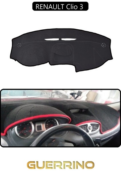 Renault Clio 3 Torpido Koruma Halısı Siyah Kenar