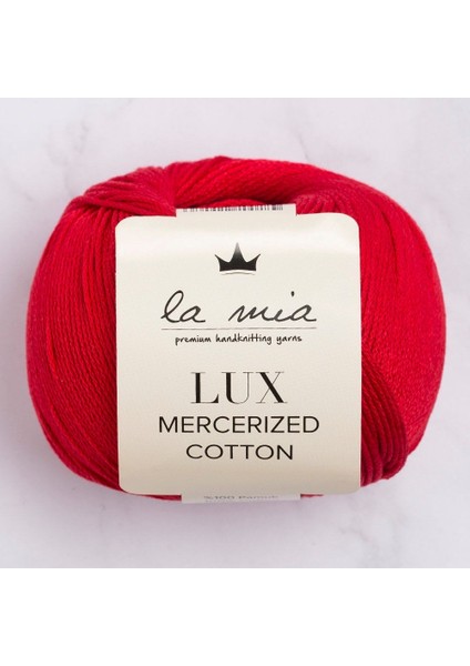 La Mia Lux Mercerized Cotton Kırmızı El Örgü Ipi - 19 - 33745