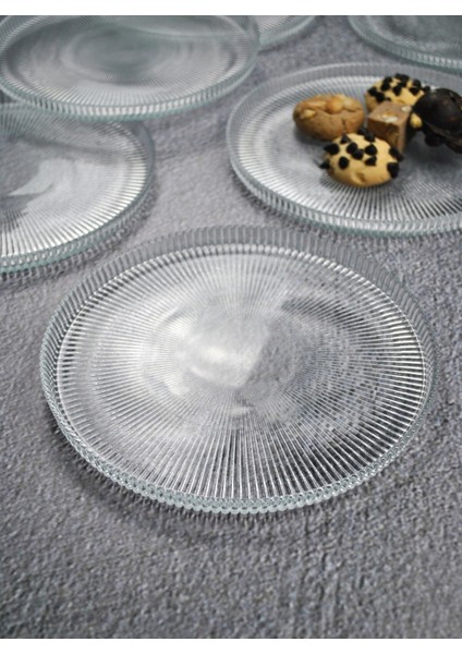 6 Adet 21 cm Cam Servis Tabağı Vargas Serisi - Şık ve Zarif Kahvaltı Tabakları modelleri