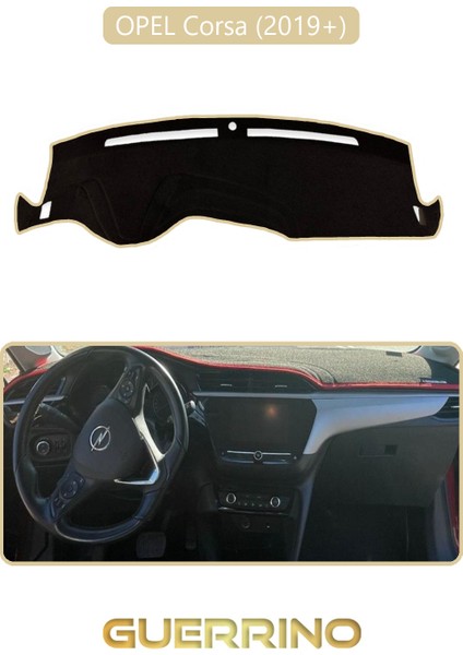 Opel Corsa (2019 + )Torpido Koruma Halısı Bej Kenar