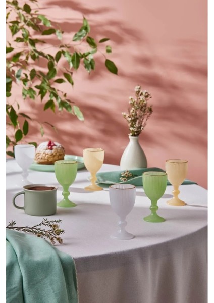 6'lı Kahve Yanı Bardağı Seti, Sugar Gold, 60 Ml, Yeşil Renkli