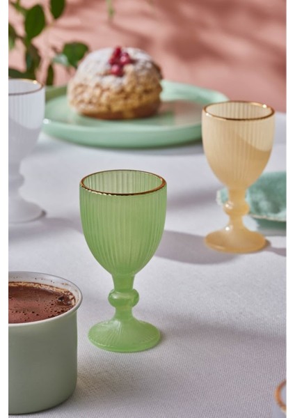 6'lı Kahve Yanı Bardağı Seti, Sugar Gold, 60 Ml, Yeşil Renkli modelleri