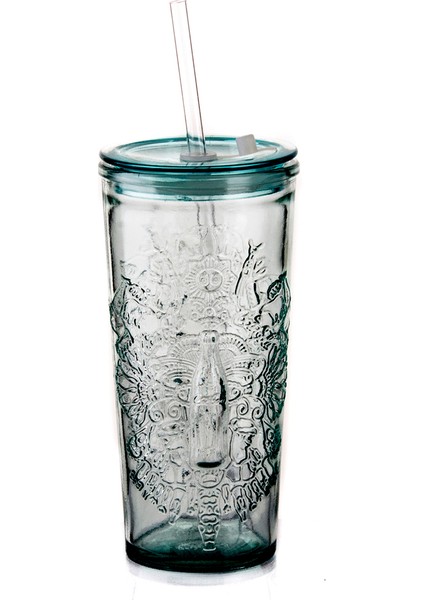 Beyaz Pipetli 500 cc Şeffaf Içecek Bardağı, Şık ve Kullanışlı Tasarım