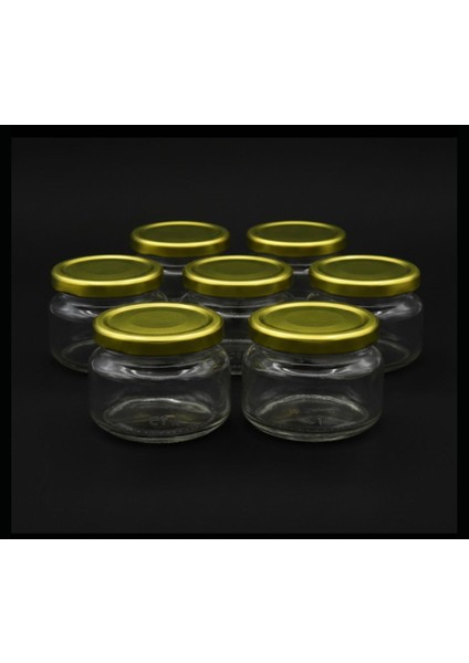 40 cc Mini Oval Nutella Cam Kavanoz 6'lu – Altın Kapaklı Şık Sunum ve Saklama Kabı