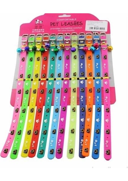 Buffer® Çıngıraklı Zilli Sevimli Renkli Slikon Kedi Köpek Boyun Tasması