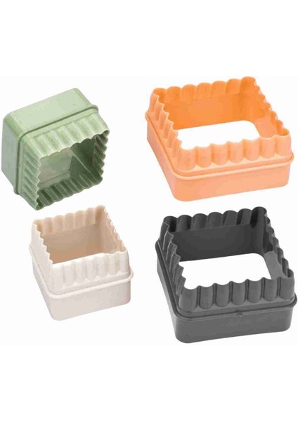 20'li Çok Renkli Geometrik Desenli Kurabiye Kalıbı, Çift Taraflı Kalp, Yıldız, Kare, Daire