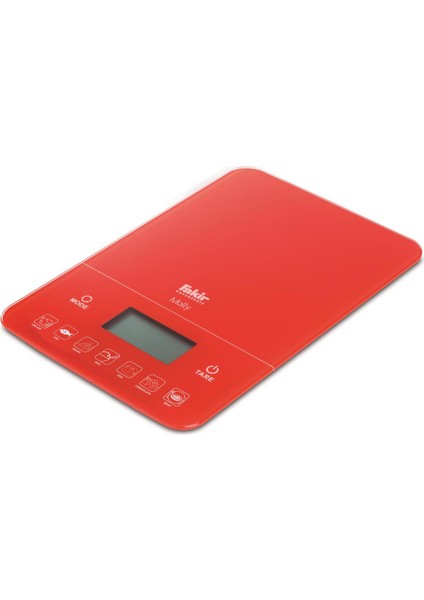 Kırmızı Dijital Mutfak Tartısı, Hassas Ölçüm ve Şık Tasarım