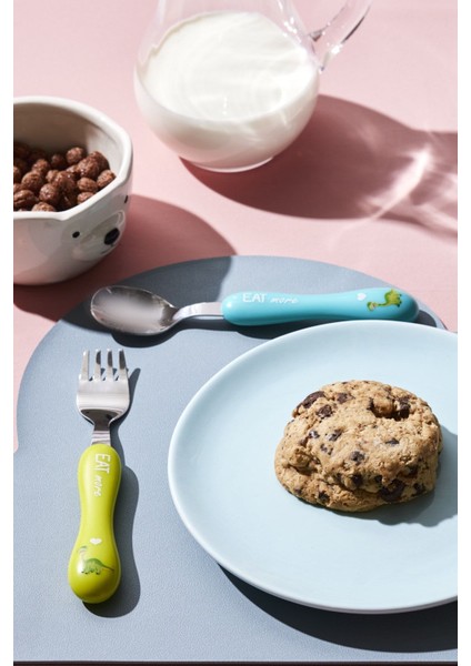 Gri Dinozor Çocuk Çatal Kaşık Bıçak Seti, 3 Parça, Eğlenceli ve Kullanışlı. modelleri