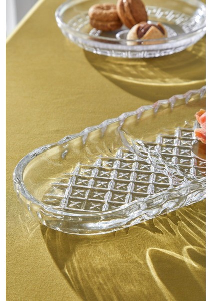 El Yapımı Beyaz Cam Kayık Tabak, 3 Bölmeli, Şık ve Kullanışlı Tasarım fiyatları