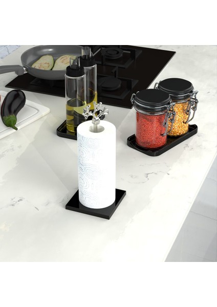 Şık Siyah Kompozit Granit Mermer Kağıt ve Peçetelik, Metal Saplı fırsatları