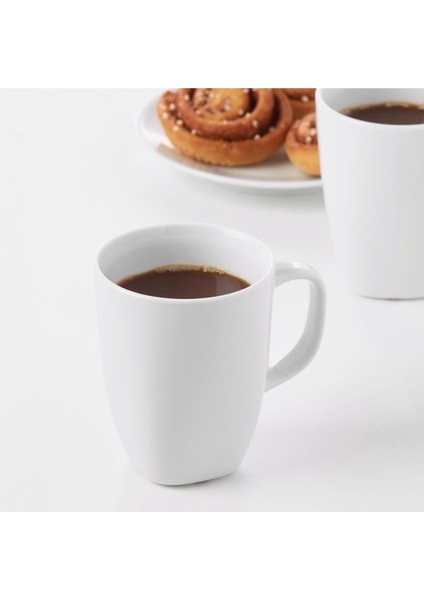 2'li Büyük Beyaz Kupa Fincan, 300 Ml, Şık ve Kullanışlı Set