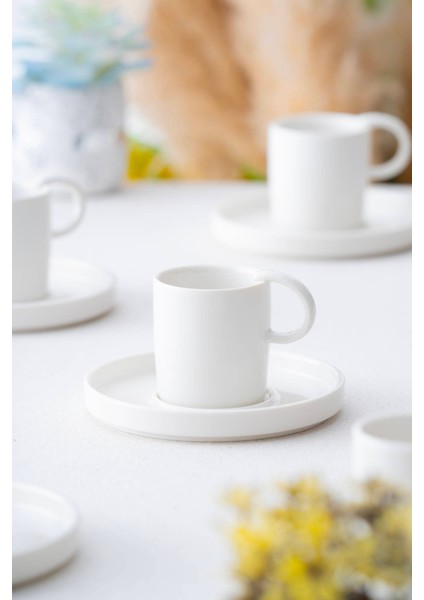 6 Kişilik Beyaz Kahve Fincanı Takımı, 90 Ml, Şık ve Kullanışlı Set fiyatları