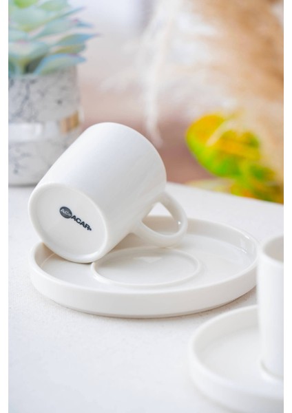 6 Kişilik Beyaz Kahve Fincanı Takımı, 90 Ml, Şık ve Kullanışlı Set