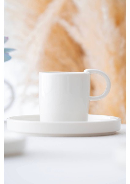 6 Kişilik Beyaz Kahve Fincanı Takımı, 90 Ml, Şık ve Kullanışlı Set