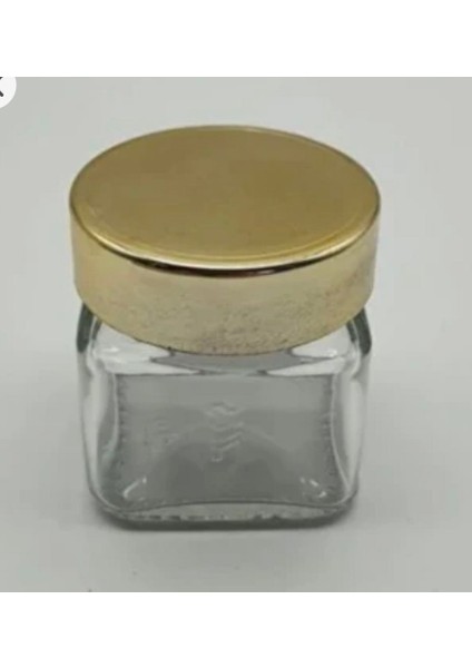 40 cc Kare Plastik Kapak Derin Cam Kavanoz – 6’lı Set | Gold Plastik Kapaklı Mini Kavanozlar – Baharat, Bal, Reçel Sunumluk fiyatları