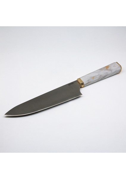 Mermer Desenli Atak Şef Bıçağı, Isim Yazma Hediye, Kaliteli Mutfak Gereci