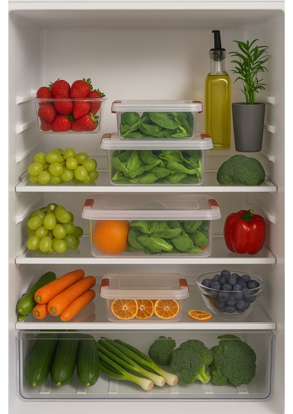 3'lü Sızdırmaz Saklama Kabı Seti, Buzdolabı Düzenleyici, 0,8 Lt, 1,5 Lt, 3 Lt fırsatları