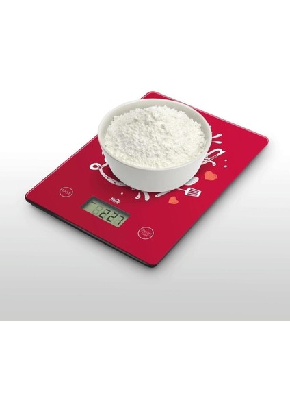 Kırmızı ve Siyah Dijital Mutfak Tartısı, Hassas Ölçüm Için Ideal Seçenek