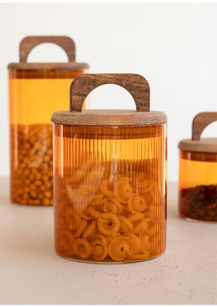 Cam Kavanoz, Kulplu, Amber, 700 Ml, Şık ve Kullanışlı, Mutfak Için Ideal fiyatları