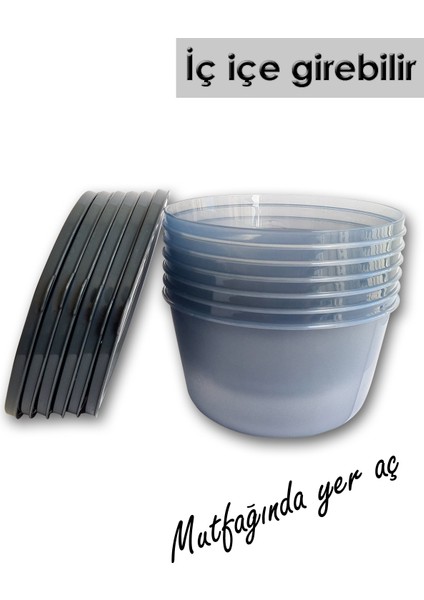 6'lı Gri Vakumlu Saklama Kabı Seti, Mikrodalga Uyumlu, Pratik ve Şık Tasarım fırsatları