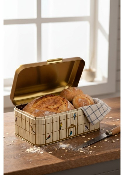Yeşil Metal Ekmek Sepeti ve Ekmeklik, Şık ve Kullanışlı Tasarım