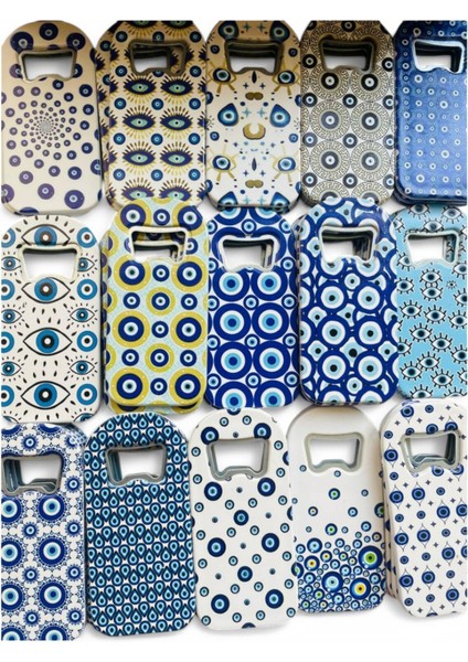 Çok Renkli Nazar Boncuklu Buzdolabı Magnet Seti, 6'lı Açacak Magnetleri