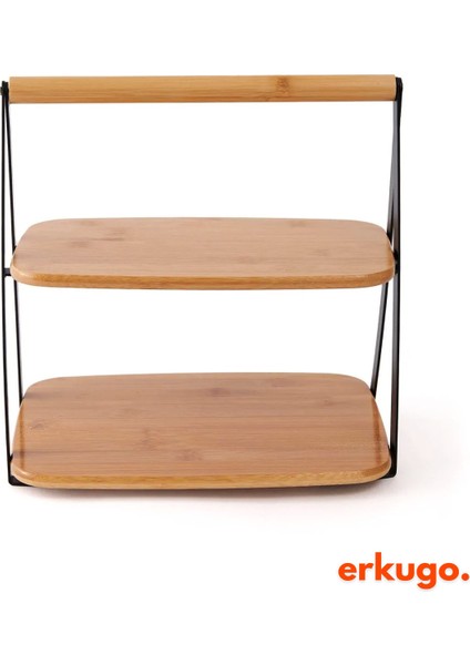 Bambu 2 Katlı Sunumluk ve Baharatlık Organizer, Çok Amaçlı Düzenleyici fiyatları